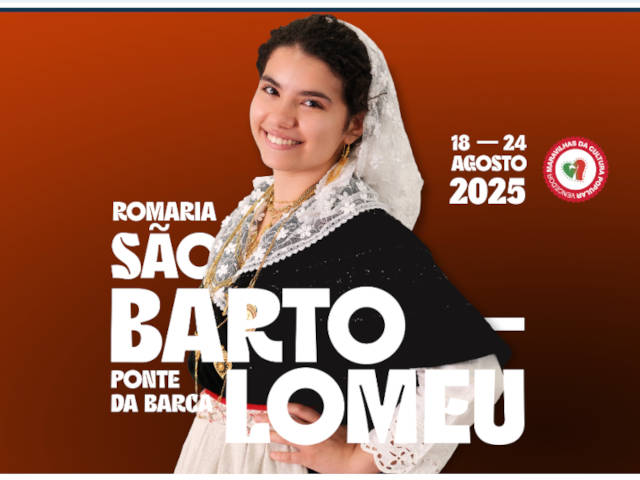 Cartaz da Romaria de São Bartolomeu 2025, em Ponte da Barca, Viana do Castelo, Alto Minho &copy; / Site oficial, ilustração