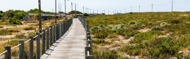 Passadiço de acesso - Praia da Barrinha / Barra de São Luís</strong>, Faro, Algarve &copy;  / Visit Faro, ilustração