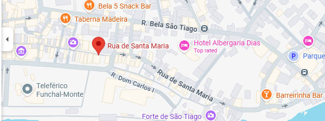 Mapa do Centro Histórico do Funchal, Madeira, Guia de Portugal &copy; / Google Maps