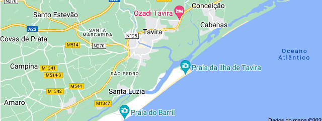 Mapas de Tavira, Tavira, Distrito de Faro (Algarve) © Google